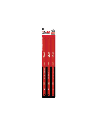 Pack 3 lames scie acier rapide qualité HSS longueur 300mm - TALIAPLAST 480404